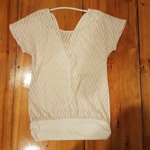 Oversized Off-White Top w Slouchy Back